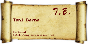 Tani Barna névjegykártya